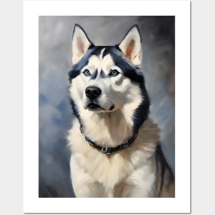 Siberian Husky Dog Breed Oil Painting Posters and Art